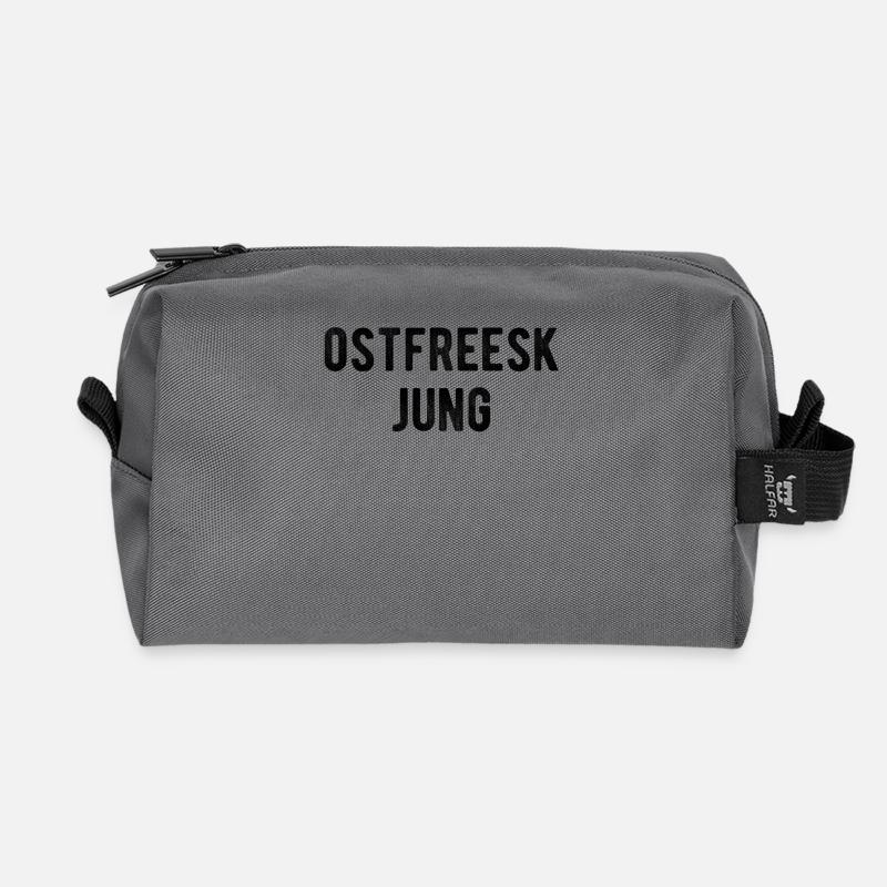 Ostfreesk Jung Ostfriesland Plattdeutsch Dialekt - Recycelte Kulturtasche - Anthrazit