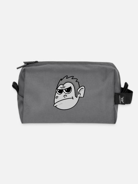 Gorilla Kopf - Recycelte Kulturtasche - Anthrazit