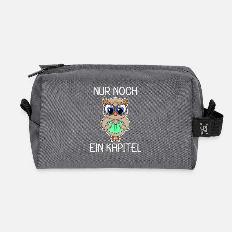 Eule Lesen Buch Bücher - Recycelte Kulturtasche - Anthrazit