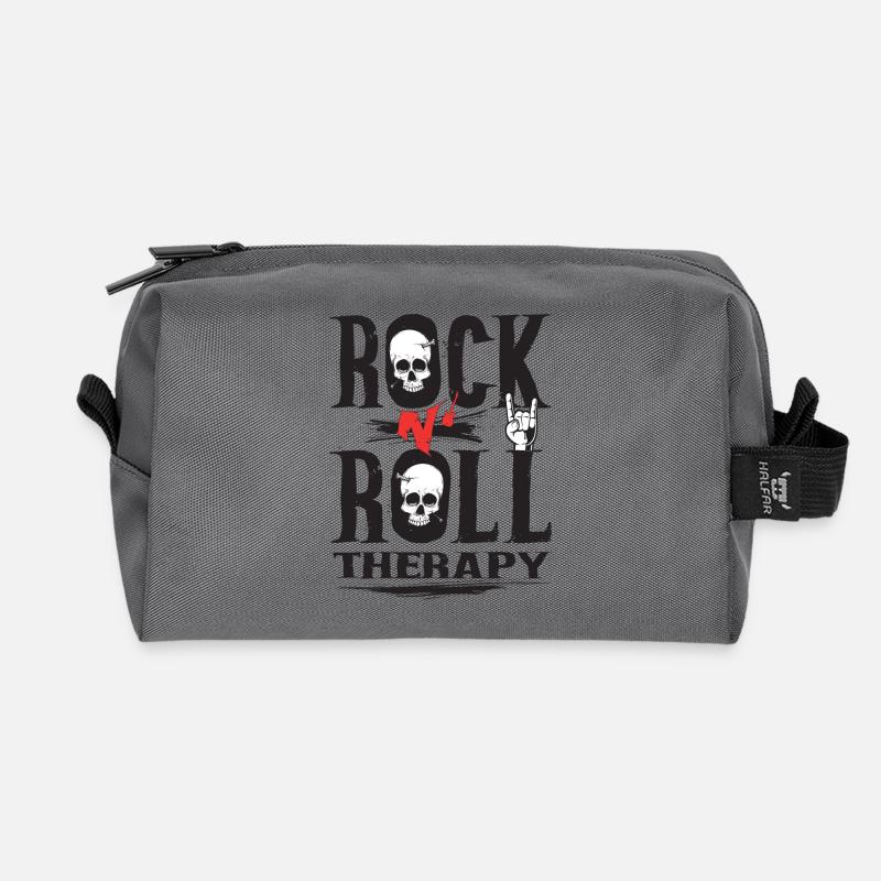 Rock n Roll therapy - Recycelte Kulturtasche - Anthrazit