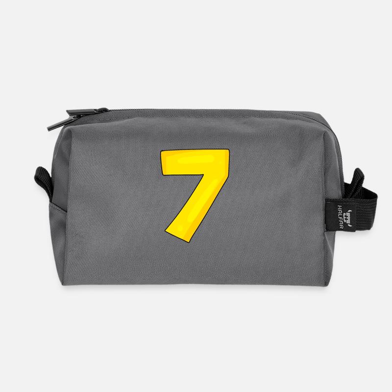 Nummer 7 - Zahl 7 - Recycelte Kulturtasche - Anthrazit