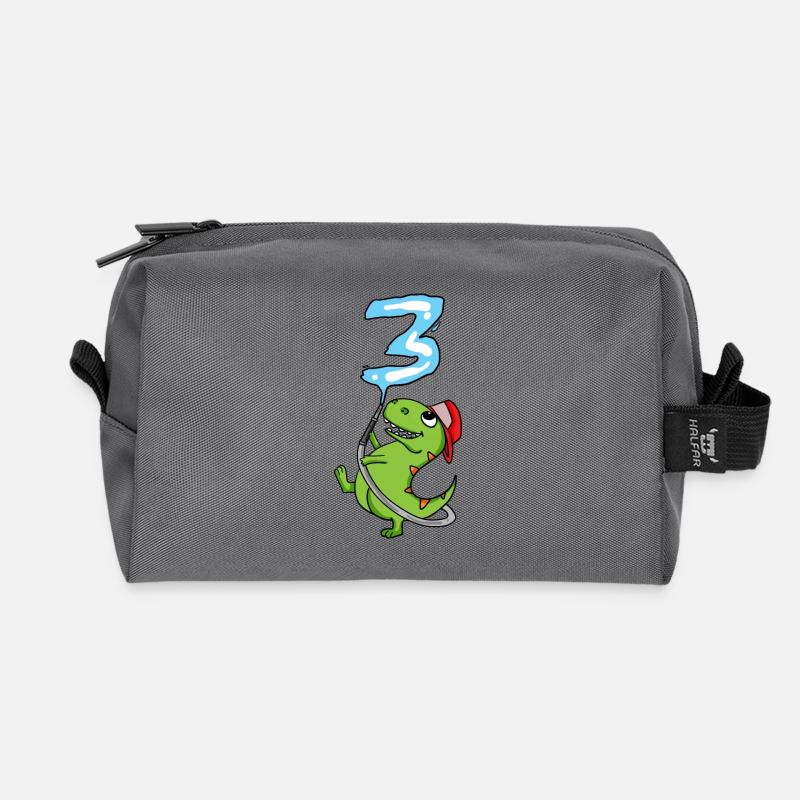 3. Geburtstag Dinosaurier Feuerwehr Geschenk - Recycelte Kulturtasche - Anthrazit