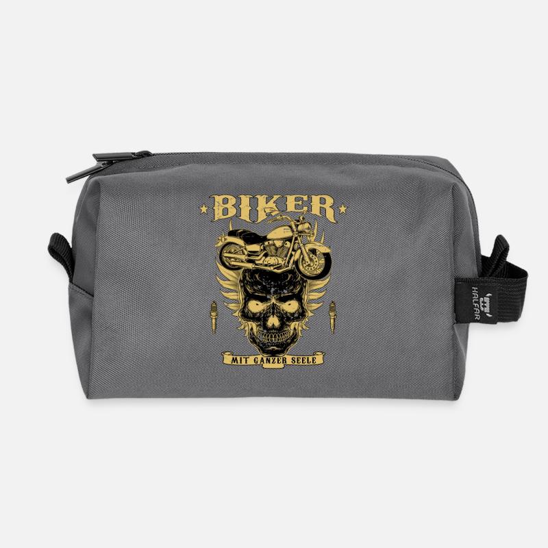 Motorradfahrer - Recycelte Kulturtasche - Anthrazit
