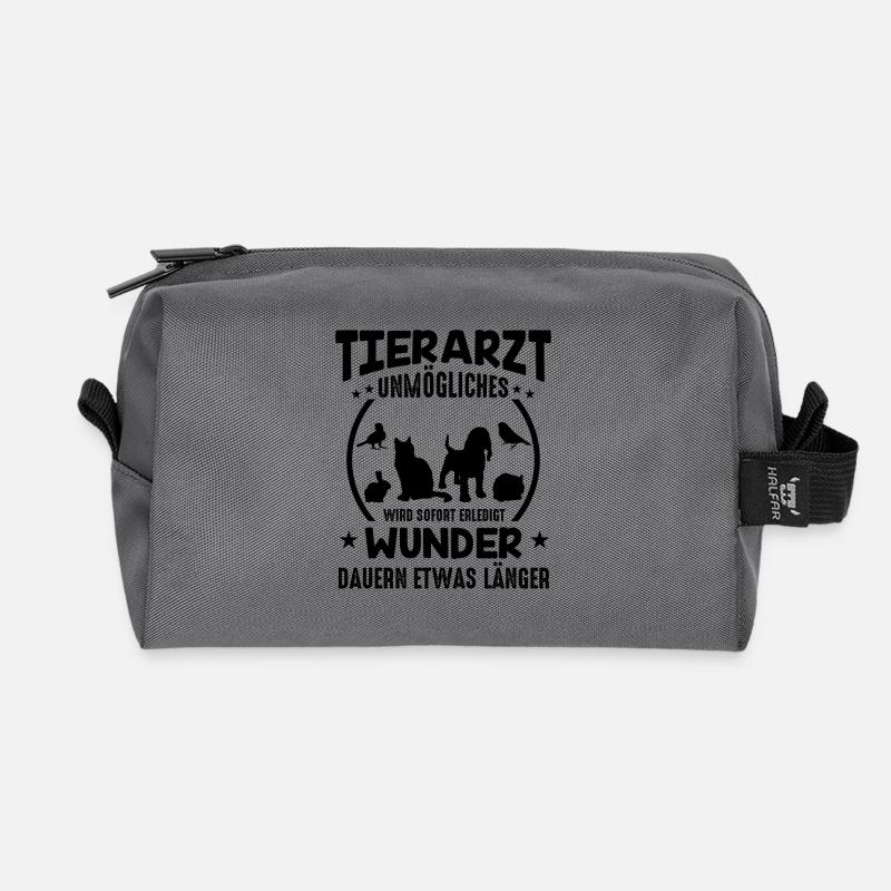 Tierarzt Sprüche Unmögliches - Recycelte Kulturtasche - Anthrazit