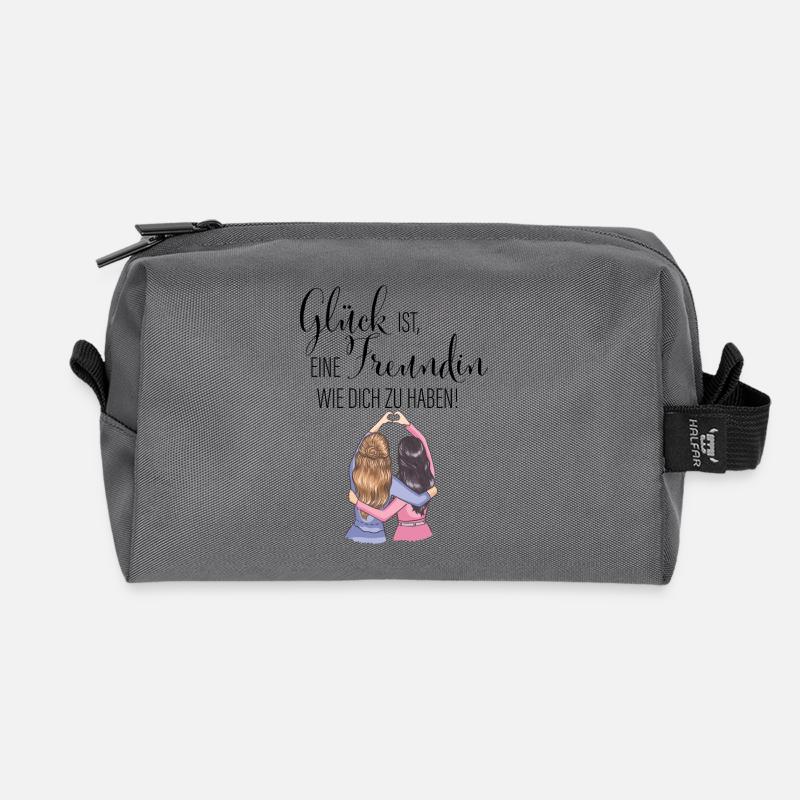 Beste Freundin Glück Geburtstag Geschenk Schwester - Recycelte Kulturtasche - Anthrazit