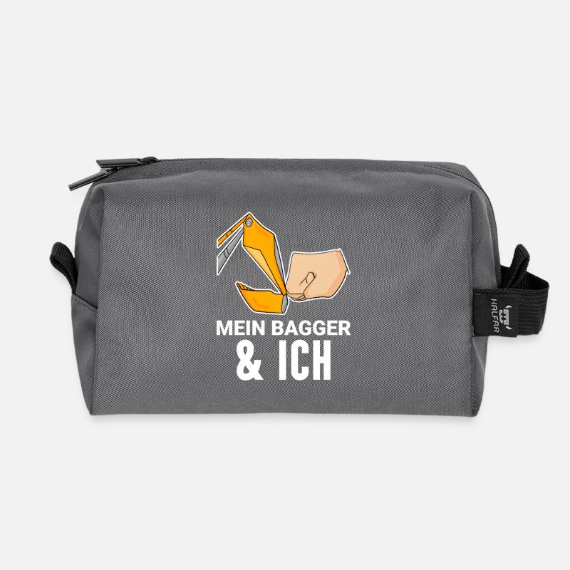Bagger Baggerfahrer Spruch - Recycelte Kulturtasche - Anthrazit