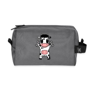 Cow Fitness Motivation Gym Cadeau - Trousse de toilette en tissu recyclé - anthracite - Devant