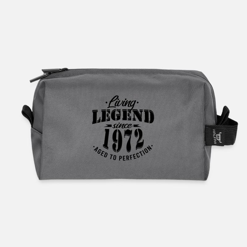 Lebende Legende 1972 Geburtstag Sprüche - Recycelte Kulturtasche - Anthrazit