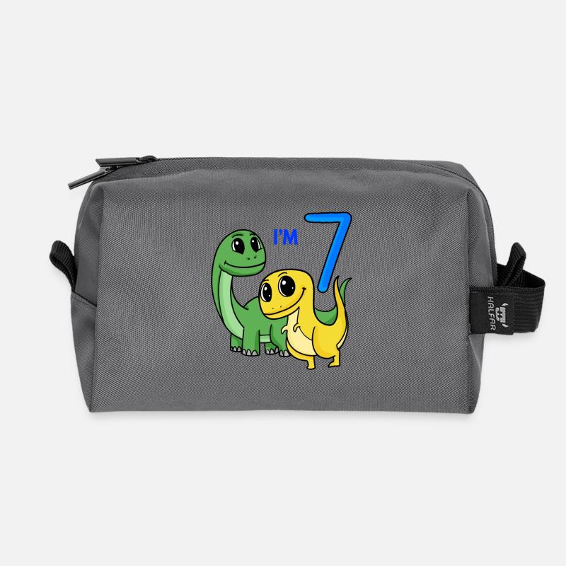 7. Geburtstag Junge - 7 Jahre Geschenk - Recycelte Kulturtasche - Anthrazit