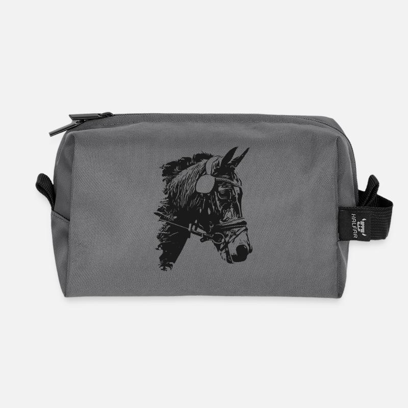 Pferd - Recycelte Kulturtasche - Anthrazit