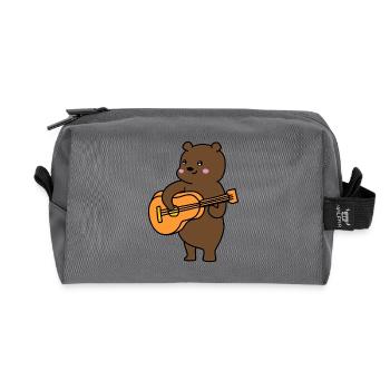 ein Bär, eine Gitarre und Musik - Recycelte Kulturtasche - Anthrazit - Vorne