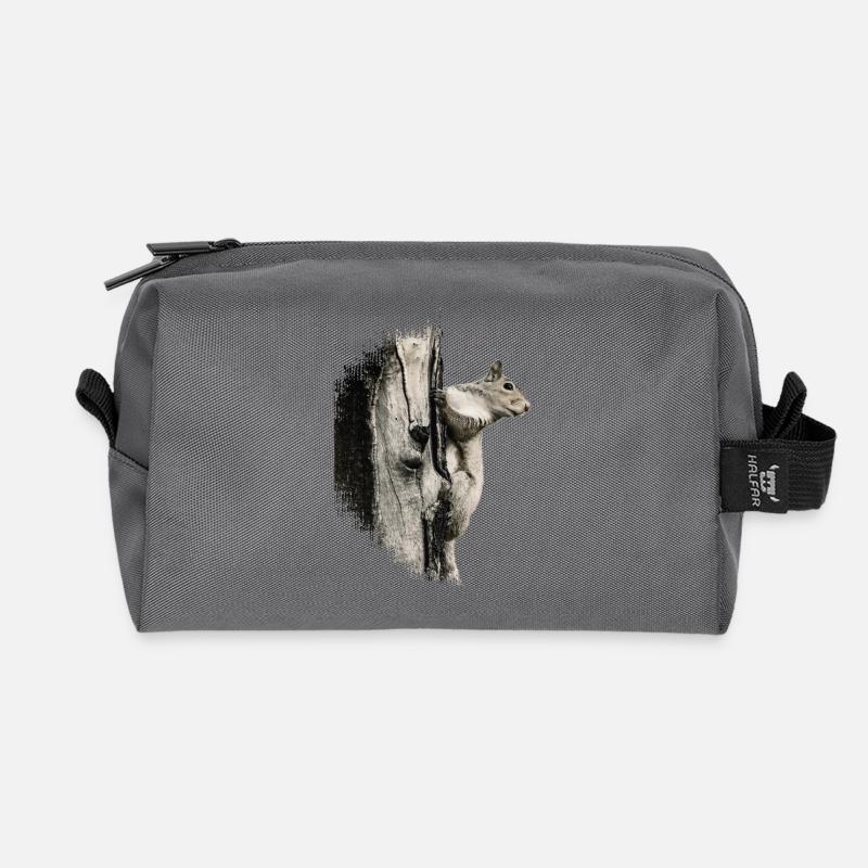 Eichhörnchen - Recycelte Kulturtasche - Anthrazit