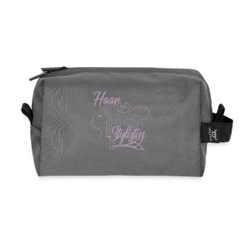 Haarstylistin Shirt Frisörin Damen Shirt Elegant - Recycelte Kulturtasche - Anthrazit - Vorne