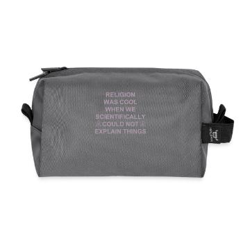 Religion was cool when we didn't do things - Recycled Toiletry Zip Bag - anthracite - Front