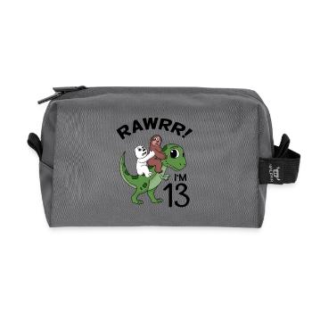 13ème anniversaire 13 ans cadeau - Trousse de toilette en tissu recyclé - anthracite - Devant