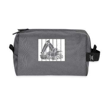 Excavator Driver Gift Retro Sunset - Trousse de toilette en tissu recyclé - anthracite - Devant