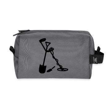 Metal detector - Recycled Toiletry Zip Bag - anthracite - Front