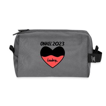 Onkel 2023 herz loading - Recycelte Kulturtasche - Anthrazit - Vorne