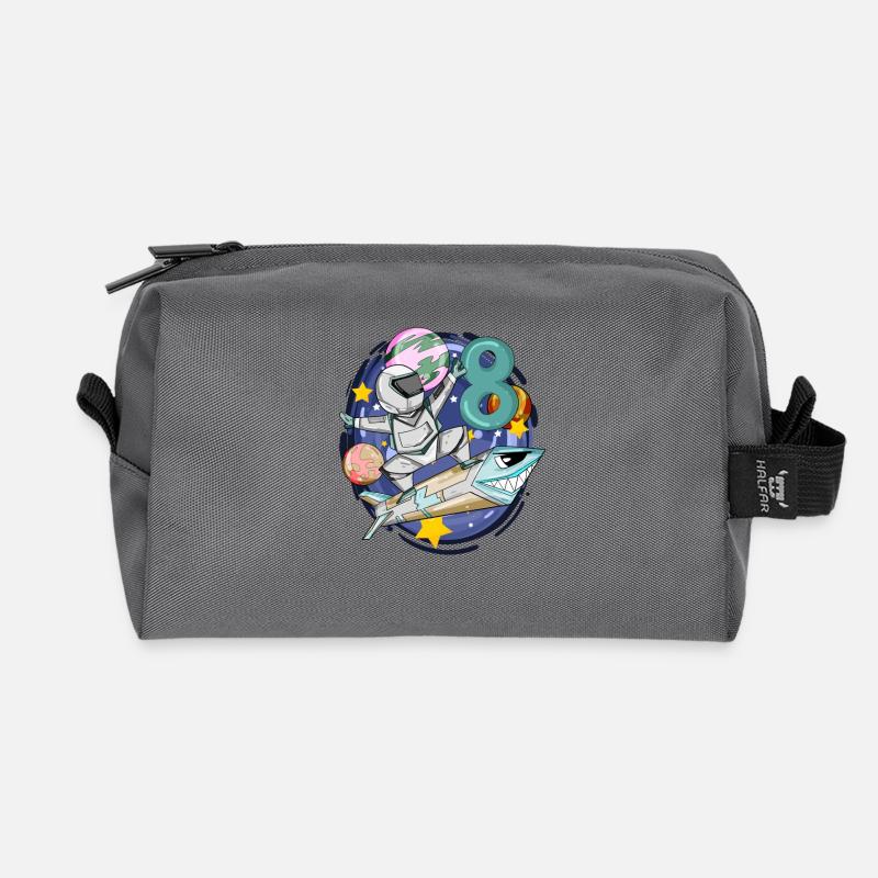 8. Geburtstag Junge - 8 Jahre alt - Ich bin 8 - Recycelte Kulturtasche - Anthrazit
