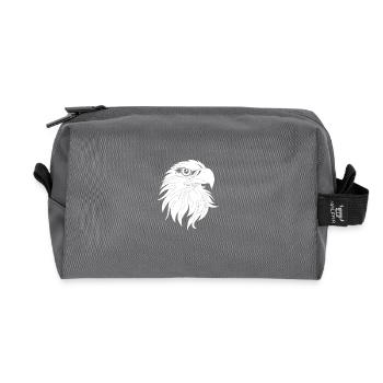 Bird of Prey Head Predator Eagle Falcon Hawk Hawk - Recycled Toiletry Zip Bag - anthracite - Front