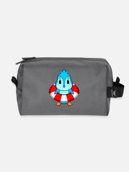 Pinguin Schwimmen Rettungsring - Recycelte Kulturtasche - Anthrazit
