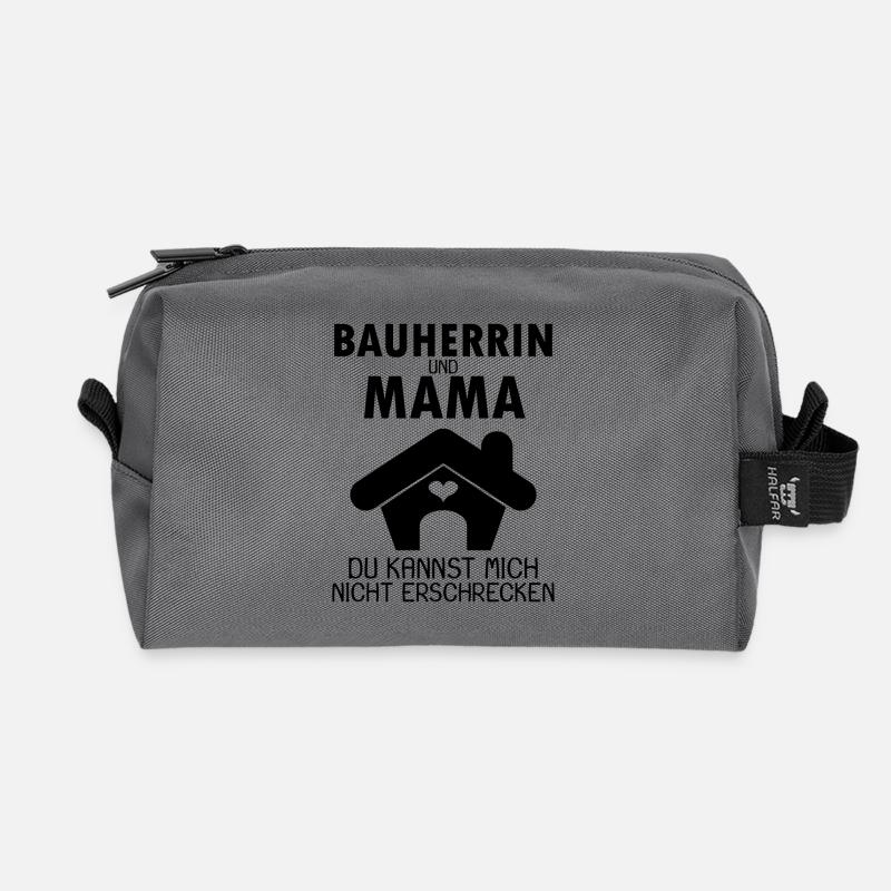 Bauherrin Mama - Recycelte Kulturtasche - Anthrazit