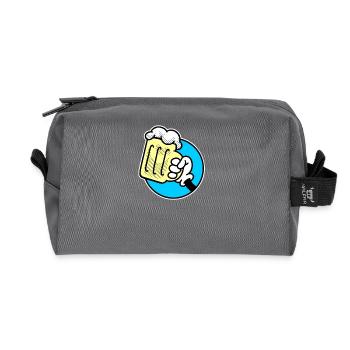 Alcohol and Beer Cheers - Recycled Toiletry Zip Bag - anthracite - Front