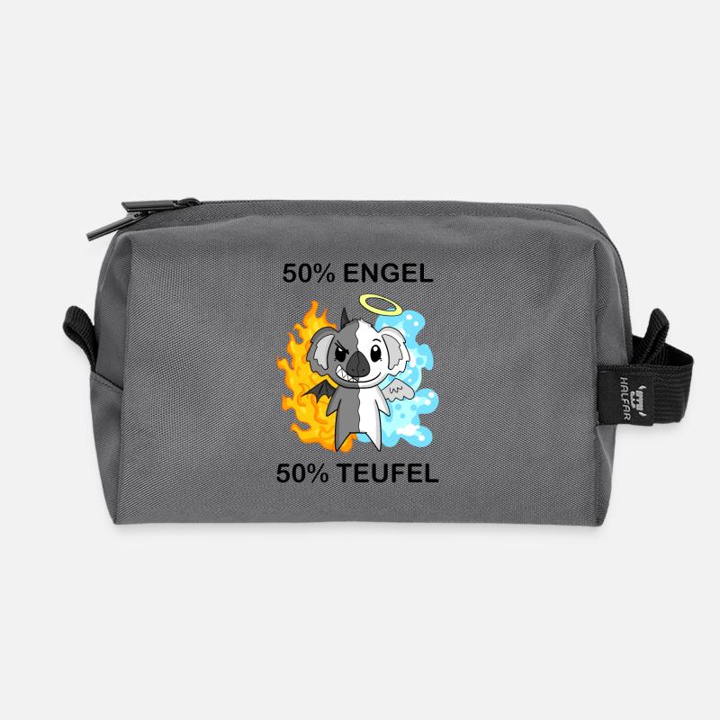 Koala - Engel und Teufel - Recycelte Kulturtasche - Anthrazit