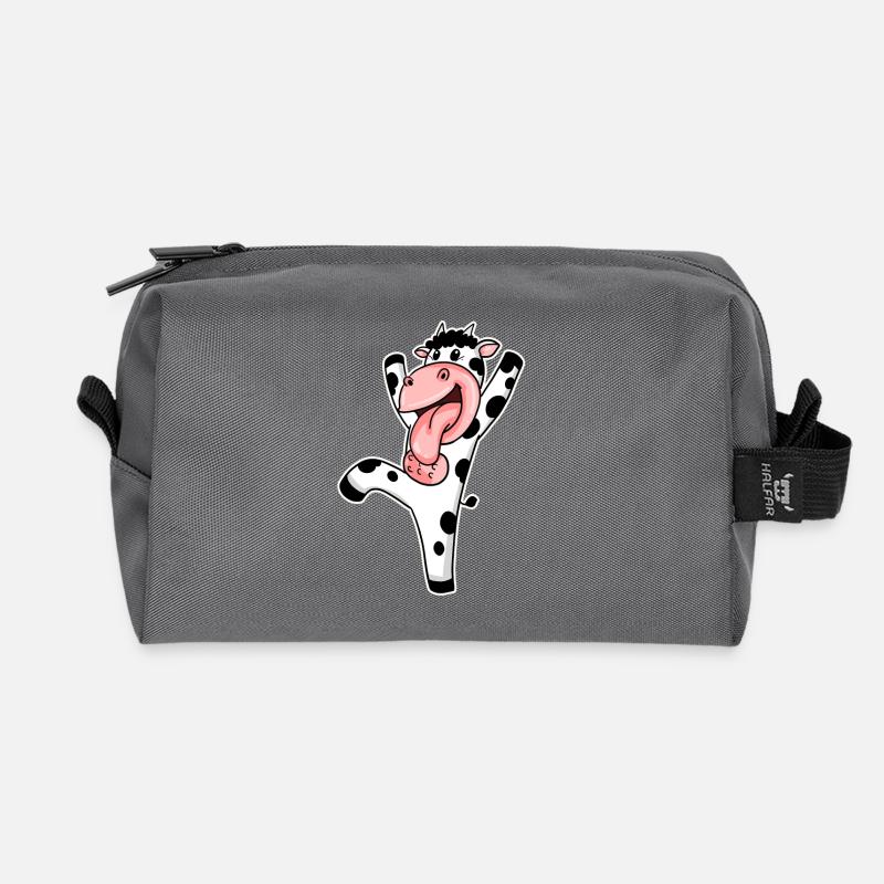 Cow - Recycled Toiletry Zip Bag - anthracite