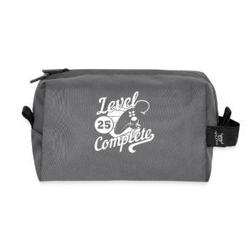 Level 25 Geburtstag Gamer - Recycelte Kulturtasche - Anthrazit - Vorne