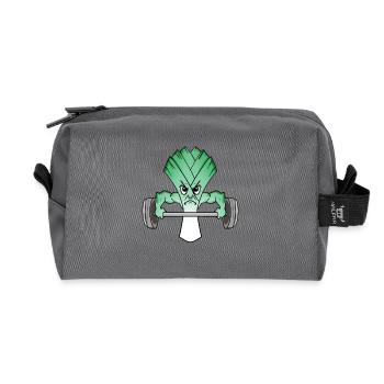 Leek Fitness Bodybuilder - Recycled Toiletry Zip Bag - anthracite - Front