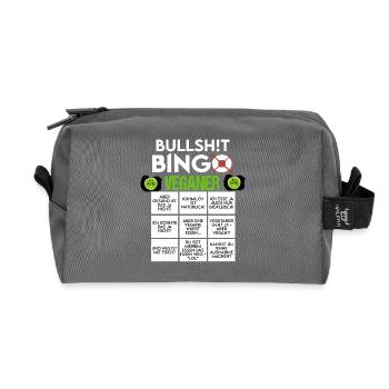 BINGO BULLSHIT VEGANER VEGAN - Recycelte Kulturtasche - Anthrazit - Vorne