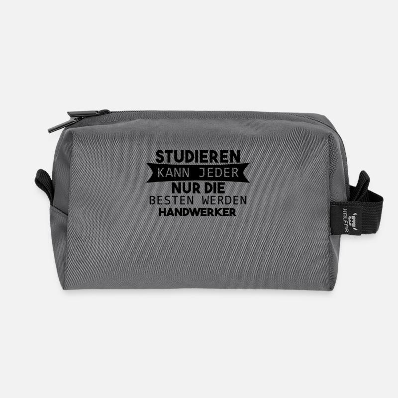 Handwerker lustiger Spruch - Recycelte Kulturtasche - Anthrazit