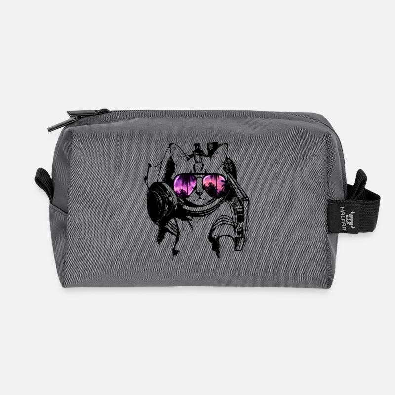 coole Katze DJ Kätzchen mitSonnenbrilleSonnenbrill - Recycelte Kulturtasche - Anthrazit