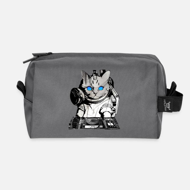 DJ Katze mit Mischpult - Recycelte Kulturtasche - Anthrazit