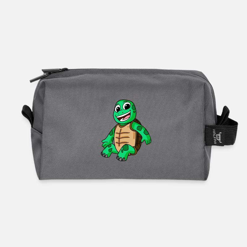 Schildkröte - Recycelte Kulturtasche - Anthrazit
