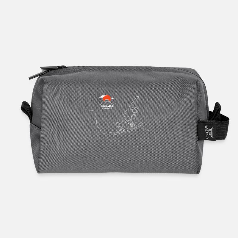 Snowboard, Snowboarder, Hokkaido Snowboard, - Recycled Toiletry Zip Bag - anthracite