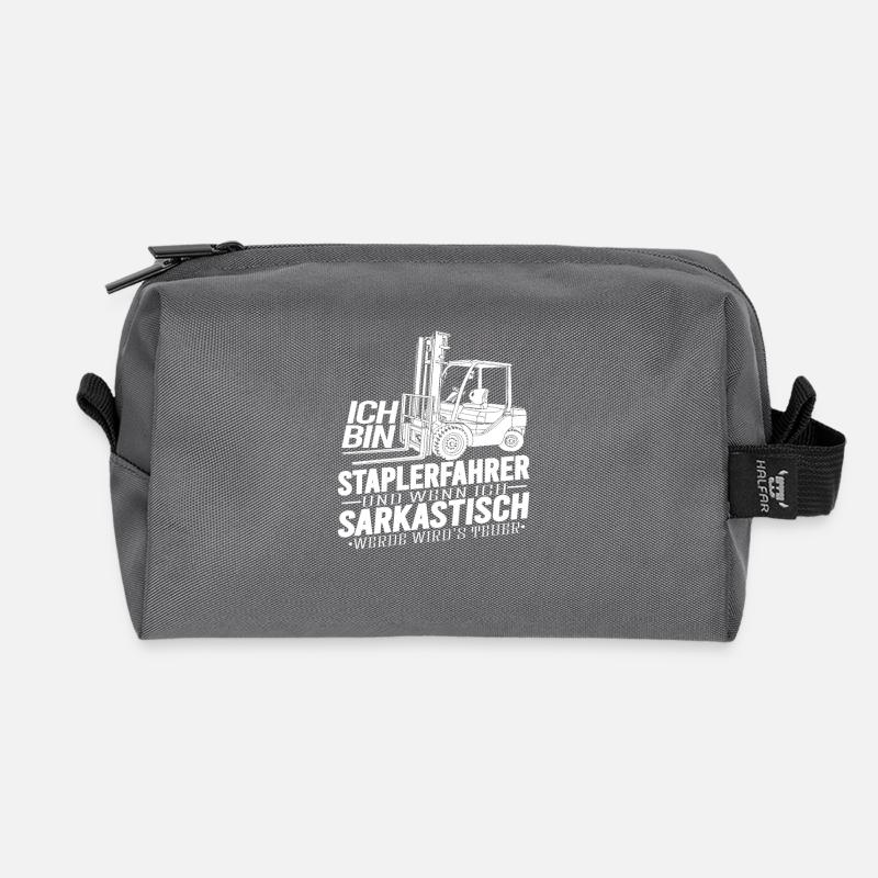 Staplerfahrer Wenn ich sarkastisch werde wirds - Recycelte Kulturtasche - Anthrazit