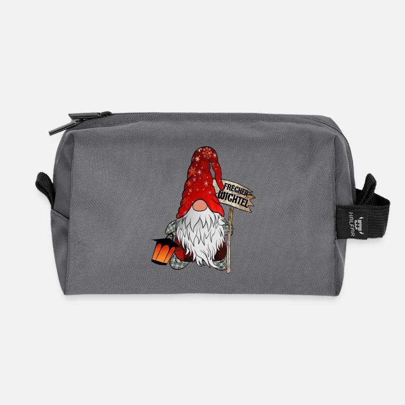 Frecher Wichtel Weihnachts Gnom - Recycelte Kulturtasche - Anthrazit