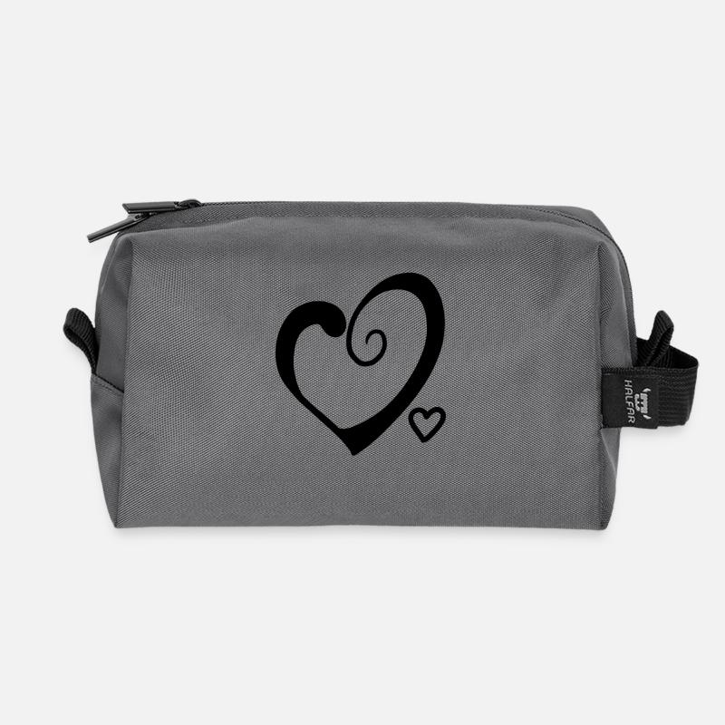 Herz Herze - Recycelte Kulturtasche - Anthrazit