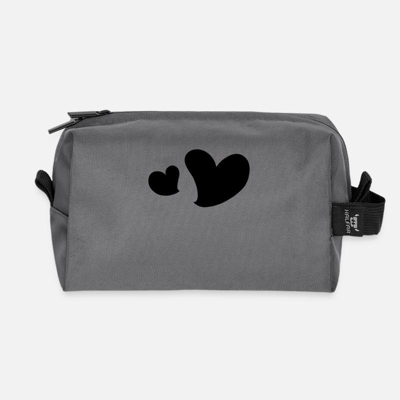 Herz Herze - Recycelte Kulturtasche - Anthrazit