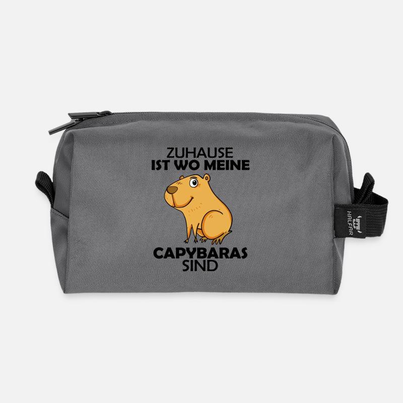 Capybara Wasserschwein - Recycelte Kulturtasche - Anthrazit