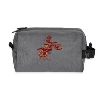 a dirty long jump in motocross - Recycled Toiletry Zip Bag - anthracite - Front