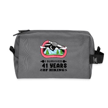 Berg Wanderer 41. Geburtstag 41 Jahre alt Geschenk - Recycelte Kulturtasche - Anthrazit - Vorne