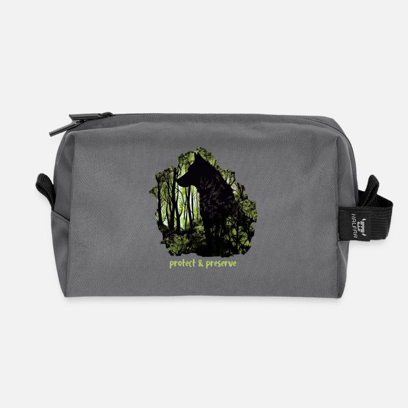 Wölfe Silhouette Naturschutz Tierschutz Wolf - Recycelte Kulturtasche - Anthrazit