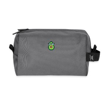 Lunettes Avocado Nerd Pixel Design Pixel Art - Trousse de toilette en tissu recyclé - anthracite - Devant