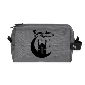 Ramadan Kareem mosque - Recycled Toiletry Zip Bag - anthracite - Front