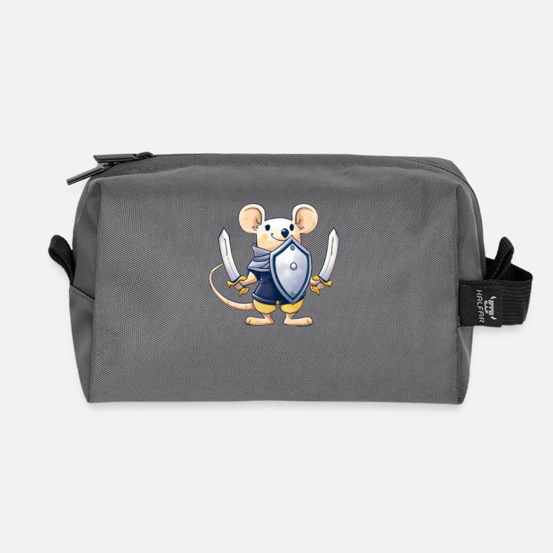 Süße Maus Kawaii Schwert Schild Ritter - Recycelte Kulturtasche - Anthrazit
