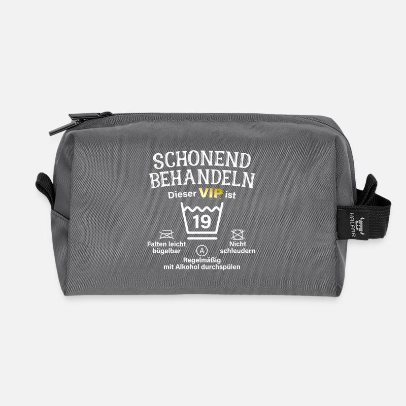 19. Geburtstag Schonend Behandeln 19 VIP ist 19 - Recycelte Kulturtasche - Anthrazit