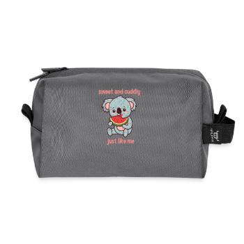 Koala Watermelon Cute and cuddly, just like - Recycled Toiletry Zip Bag - anthracite - Front